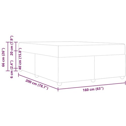 VidaXL Okvir kreveta s madracem Ostalo Tamno siva 160 x 200 cm tkanina Slike