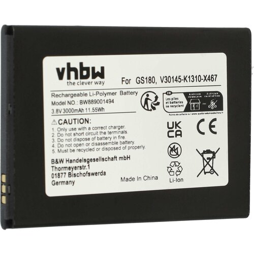 VHBW Baterija za Gigaset GS180, 3000 mAh Slike