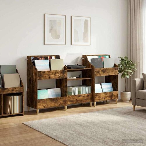  Set medijskih polica 3 kom. Dimljeni hrast 212 x 46 x 112 cm Slike