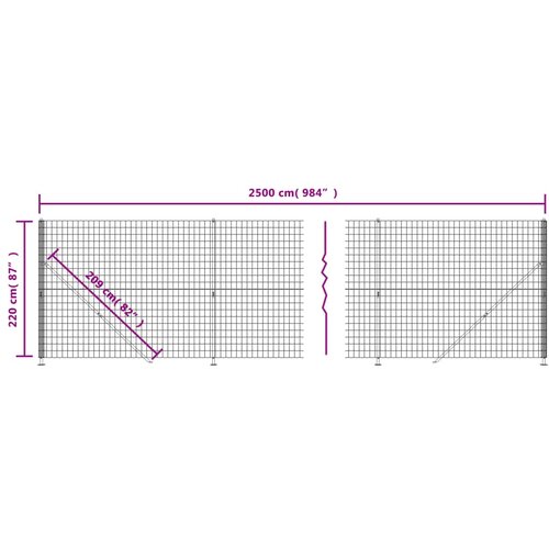  Ograda od žičane mreže s prirubnicom zelena 2,2x25 m Slike