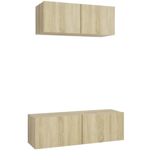 Maison Chic Komplet TV omarice - TV enot 2-delni sonoma hrast inženirski les, (21700627) Slike