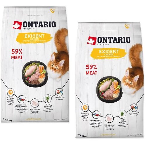 Ontario Cat Exigent, za izbirčne mačke - pi&scaron;čanec 2 x 6,5 kg Cene