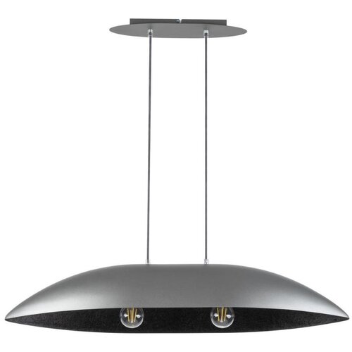  Luster na sajli GONDOLA 2xE27/60W/230V srebrna/crna Slike