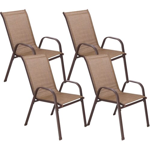 Springos metalne vrtne stolice 73 x 55,5 x 93 cm (4 kom.) smeđa Slike