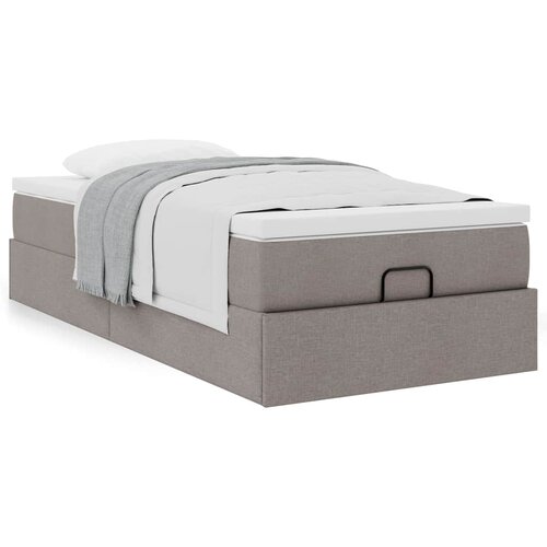 VidaXL Otomanski posteljni okvir z vzmetnico taupe 90x200 cm blago Slike