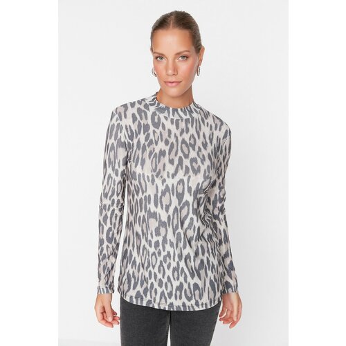 Trendyol Brown Leopard Patterned Knitted Tunic Slike