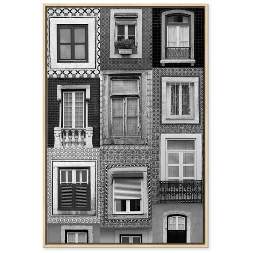  Slika - Patterned Windows (1 Part) Vertical 80x120 U prirodnom drvenom okviru Slike