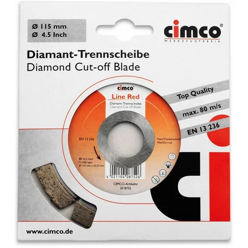 Cimco Diamanttrennscheibe D=115mm 208752: diamantna rezalna plošča premera 115mm 208752., (20786574)