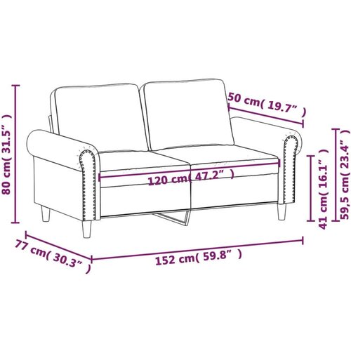 vidaXL Dvosed siva 120 cm umetno usnje, (21002190) Cene