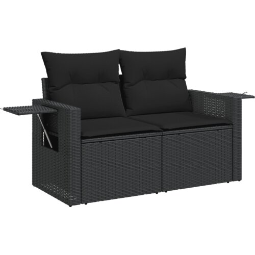  10-dijelni set vrtnih sofa s jastucima crni od poliratana Crna 65.5 x 62 x 69 cm Slike