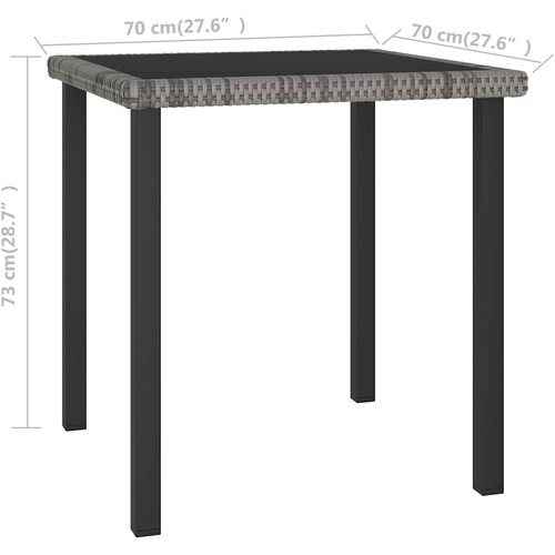  Vrtni blagovaonski stol sivi 70 x 70 x 73 cm od poliratana Slike