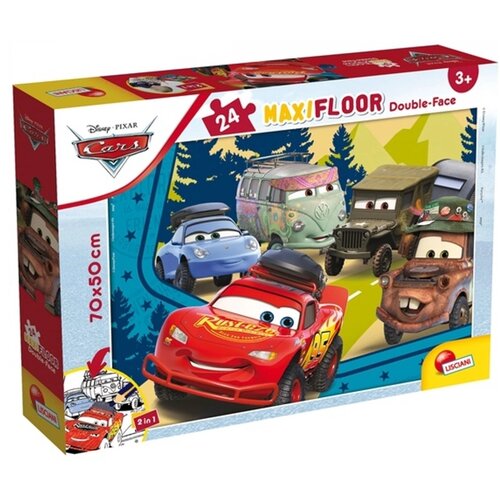 Lisciani Auta 2 v 1 maxi 24-delni puzzle in pobarvanka 70x50 cm - Lisciani Cene