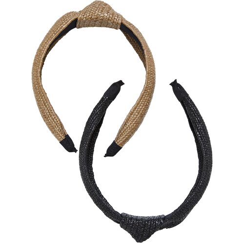 Urban Classics Braid Bast Headband 2-Pack Black/Beige Slike