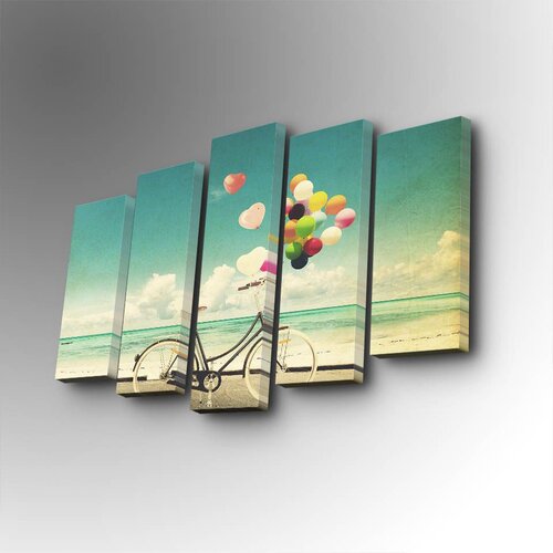 Wallity 5PUC-127 multicolor decorative canvas painting (5 pieces) Cene