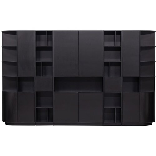 WOOOD Crna modularna biblioteka od masivnog bora 346x210 cm Finca &amp;ndash; Slike