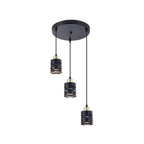 Luster na sajli ELEN 3xE27/35W/230V, prečnik 29 cm, crna/zlatna Slike