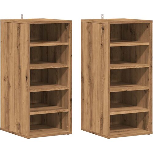 Maison Chic Omarica za obutev - Kopa za čevlje 2 kosa artisan hrast 32x35x70 cm inž. les, (21777553) Slike