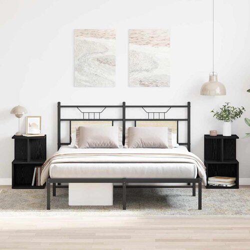  Noćni ormar 2 pcs Crni hrast 35 x 35 x 55 cm Konstruirano drvo Cene
