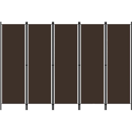 Sobna pregrada s 5 panela smeđa 250 x 180 cm Cijene