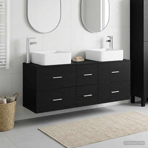  Set ormarića za kupaonicu 3 kom. Crna 49,5 x 41 x 63 cm Cene