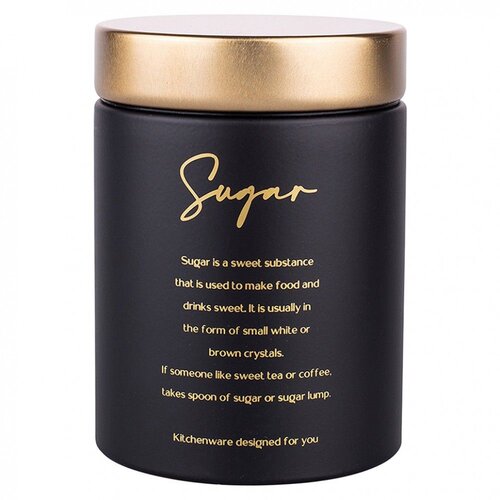 Altom design posuda za &amp;scaron;ećer crna sa zlatnim poklopcem Sugar 11x11x15 cm - 0204018429 Slike