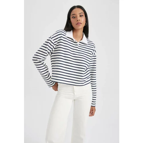Defacto Regular Fit Striped Long Sleeve Sweatshirt
