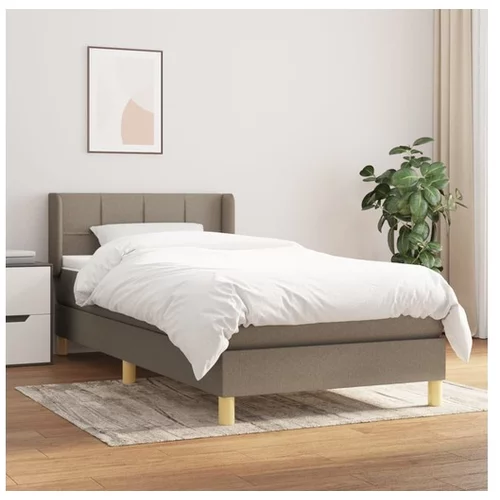  Box spring postelja z vzmetnico taupe 100x200 cm blago