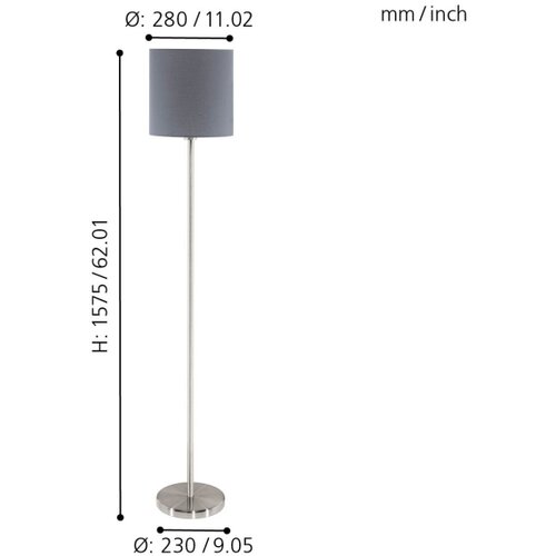 Eglo 95166 - Stojeća lampa PASTERI 1xE27/60W/230V Slike