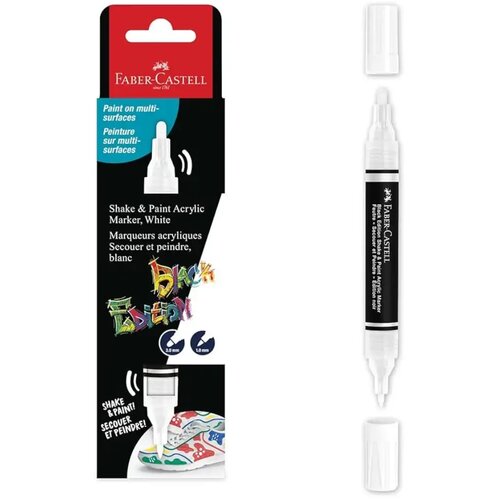 Faber-Castell black edition shake &amp, paint marker s dvostrukim vrhom, bijeli, 3 mm i 1 mm Cijene