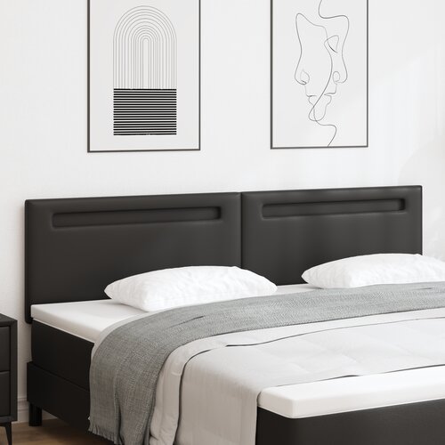 vidaXL Naslon za glavo SImple dizajn Črna 200 cm umetni usnjeni Cene