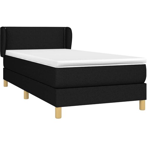  Krevet s oprugama i madracem crni 100 x 200 cm od tkanine Slike