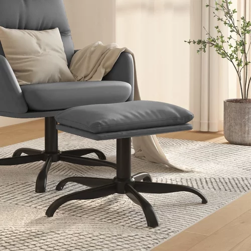 vidaXL stolček za noge antracitno siv 60x60x39 cm umetno usnje