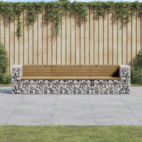 vidaXL vrtna gabionska klop 287x71x65,5 cm impregnirana borovina Cene