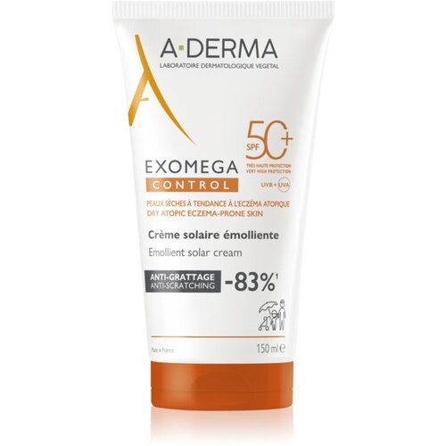 A-derma Exomega Control Emollient Solar Cream zaščitna krema za obraz in telo SPF 50+ 150 ml Cene