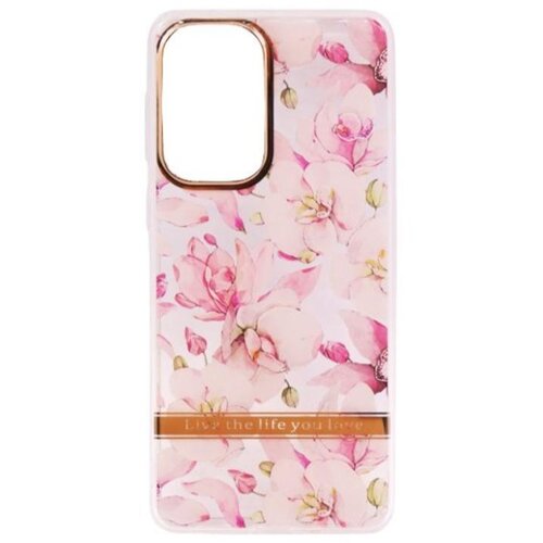Chameleon Gumiran ovitek (TPUP) za Samsung Galaxy A33 5G - Flowers - roza Cene
