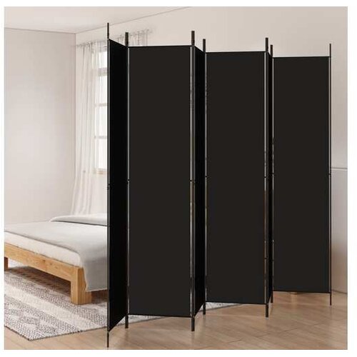  pregrada s 6 panela crna 300 x 220 cm od tkanine Cijene