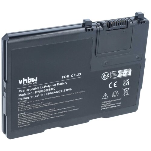 VHBW Baterija za Panasonic Toughbook CF-33, 1950 mAh Slike