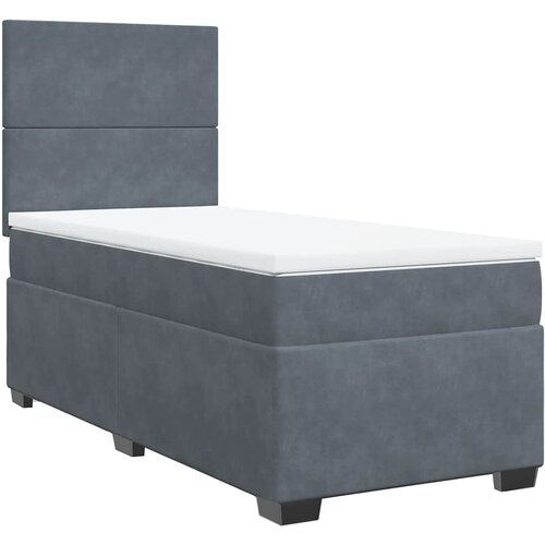 Box spring krevet s madracem tamnosivi 90x200 cm bar&amp;scaron;unasti Slike