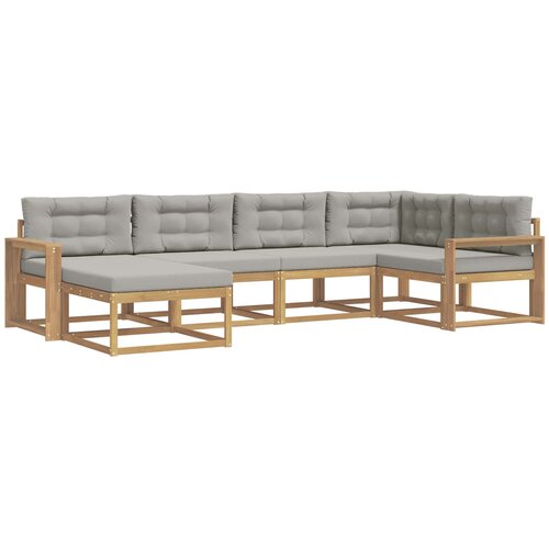 vidaXL Zunanja garnitura za sedenje 5 pcs Bela in svetlo siva, (5000281258) Cene