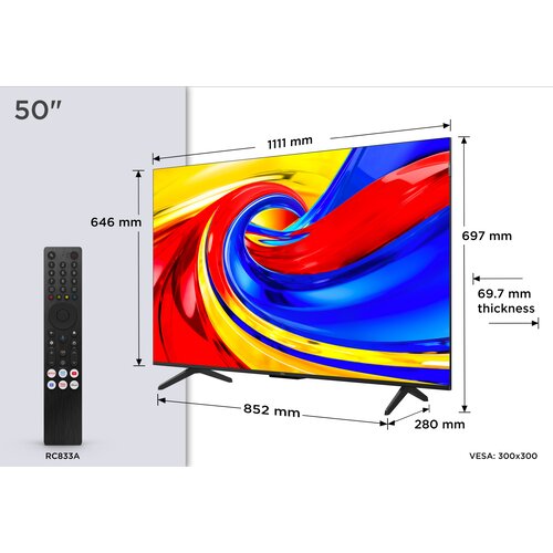 Tcl TV 50P7L 50&amp;quot; P7L 4K UHD QLED GOOGLE TV 60Hz 400nits Slike