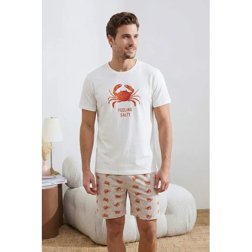 Trendyol mu&scaron;ki set pidžama Tmnss26Pt00020, Ecru-Ecru Cene