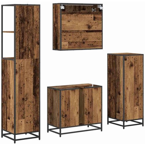 VidaXL set namje&amp;scaron;taja za kupaonicu 4 pcs staro drvo 65 x 33 x 60 cm Slike