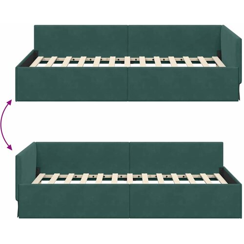  Kutni okvir kreveta Tamnozelena 90 cm x 200 cm Bar&amp;scaron;un Slike