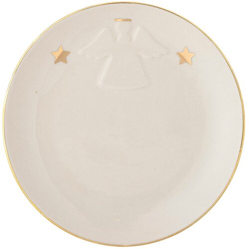 Bloomingville Bijeli desertni tanjur s božićnim motivom od kamenine ø 16 cm Starry – Cijene