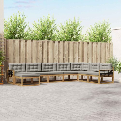  Set vanjskih sofa 8 kom. Bijela i svjetlosiva 406 x 247,5 x 73 cm Slike
