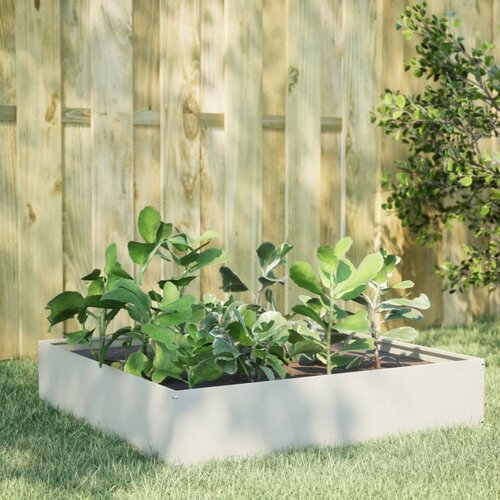vidaXL Povišena vrtna gredica bijeli 100x100x33,5 cm od čelika Cijene