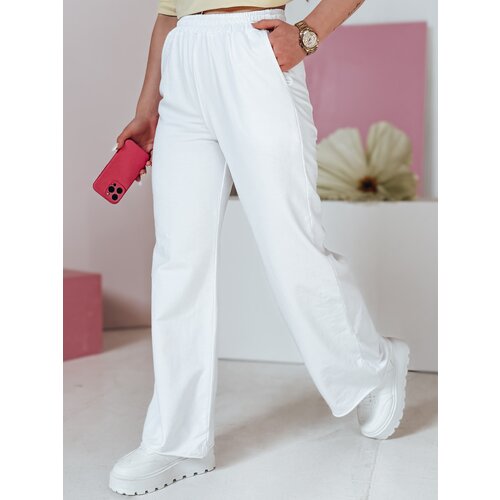 DStreet Spodnie damskie dresowe wide leg DRESLINA białe Slike