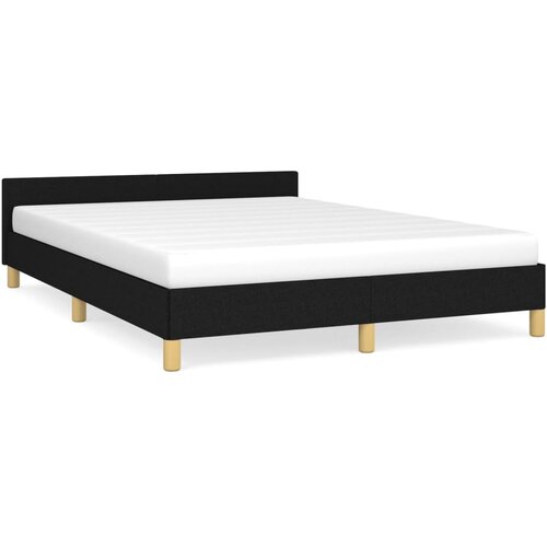 VidaXL Posteljni okvir z vzglavjem črn 140x200 cm blago, (20737677) Slike