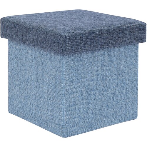 Mhome Zložljiv tabure s pokrovom 25x25xh25cm / moder / poliester, mdf, (5000199742) Slike