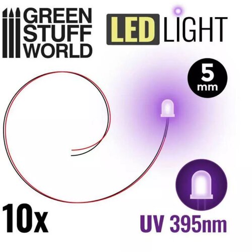 Green Stuff World uv light dip leds 5mm (pack x10) Slike